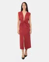 Mc2 Saint Barth Knot-detailing Midi Dress In Red