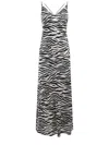 Mc2 Saint Barth Woman Satin Zebra Slip Dress Eydis In White