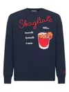 Mc2 Saint Barth Drink-motif Embroidered Sweater In Blue
