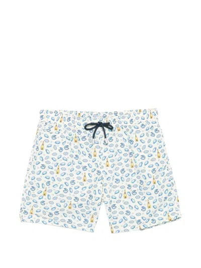 Mc2 Saint Barth Drink Oyster 10 Drawstring Swim Shorts In Blue