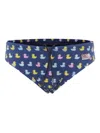 Mc2 Saint Barth Duck-print Swim Briefs In Blue