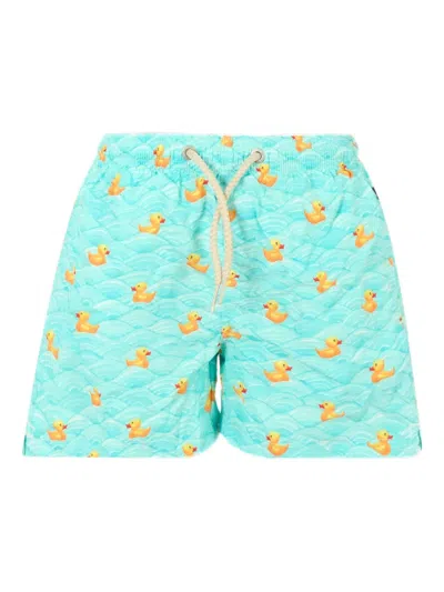 Mc2 Saint Barth Kids' Duck-print Swim Shorts In Blue