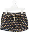Mc2 Saint Barth Duck Print Swim Shorts In Blue