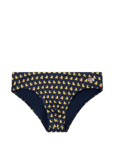 Mc2 Saint Barth Duck-print Cayo Swim Briefs In Blue