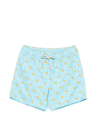 Mc2 Saint Barth Duck-print Swim Shorts In Blue