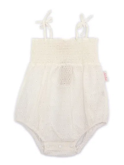 Mc2 Saint Barth Dudu-cotton Daisies Embroidery 01 In White
