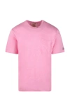 Mc2 Saint Barth Linen T-shirt With Front Pocket In Pink