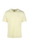 Mc2 Saint Barth Man Yellow Linen Jersey T-shirt Ecstasea With Pocket In Yellow