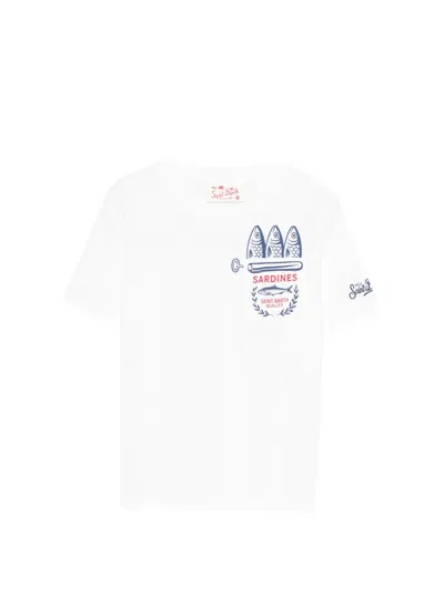 Mc2 Saint Barth Kids' Eddy Sardines-graphic T-shirt In White