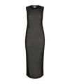 Mc2 Saint Barth Eileen Long Lurex Black Mesh Crochet Dress