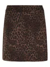Mc2 Saint Barth Eira Leopard Mini Skirt In Brown
