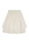 Mc2 Saint Barth Eivissa Miniskirt With Ruffles In White