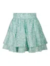 Mc2 Saint Barth Eivissa Floral Ruffled Mini Skirt In Green