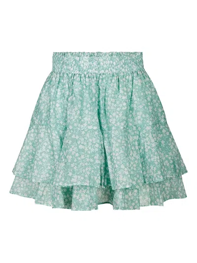 MC2 SAINT BARTH EIVISSA FLORAL RUFFLED MINI SKIRT
