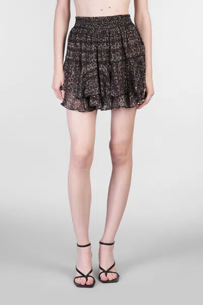 Mc2 Saint Barth Eivissa Skirt In Animalier Viscose In Gold