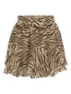 Mc2 Saint Barth Eivissa Zebra-print Ruffled Mini Skirt In Neutral