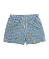 Mc2 Saint Barth Elastic Drawstring Waist Swim Shorts In Blue