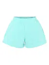 Mc2 Saint Barth Elastic-waist Cotton Shorts In Blue