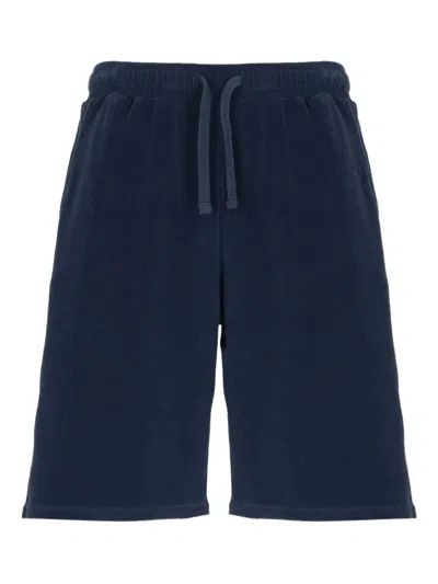 Mc2 Saint Barth Elastic-waist Embroidered Shorts In Blue