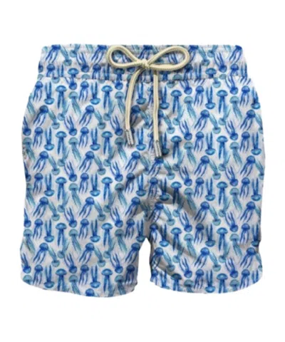 Mc2 Saint Barth Elastic Waist Swimming Trunks In Blue