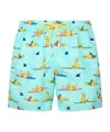Mc2 Saint Barth Man Mid-length Gustavia Swim-shorts With Homer Simpson Print The Simpsons Special Edition In Blue