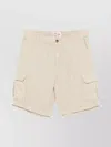 Mc2 Saint Barth Elastic Waistband Cargo Shorts In Neutral
