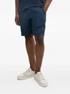 Mc2 Saint Barth Elasticated-waist Linen Shorts In Blue