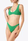 Mc2 Saint Barth Elisa Classic Crinkle Bikini Bottom In Green