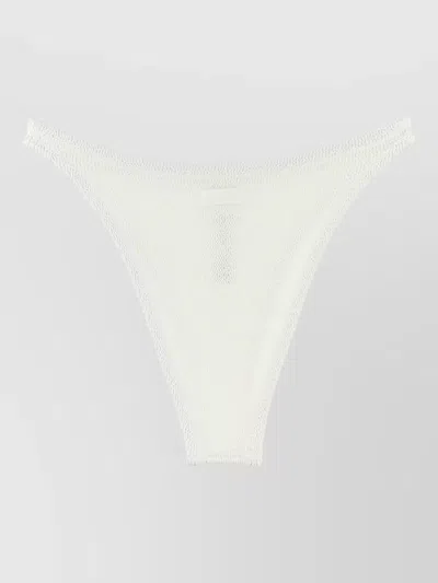 Mc2 Saint Barth Elise Bikini Briefs Textured High Cut Waistband In White