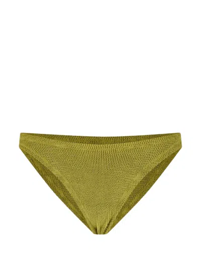 Mc2 Saint Barth Elise Crinkle-effect Bikini Bottoms In Green