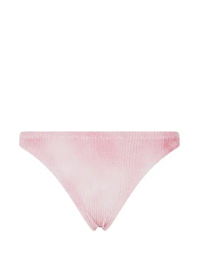 Mc2 Saint Barth Elise Crinkle-effect Bikini Bottoms In Pink