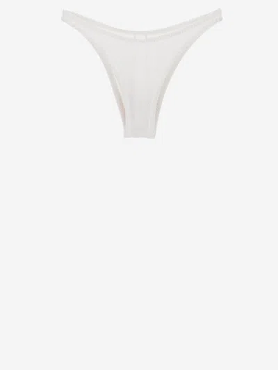 Mc2 Saint Barth Textured Bikini Bottoms In White