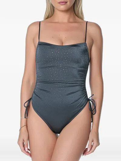 Mc2 Saint Barth Eliya Strass-embellished Swimsuit In Blue
