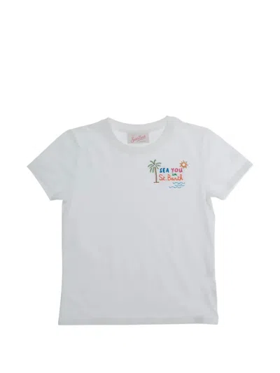Mc2 Saint Barth Kids' Elly Crystal-embellished T-shirt In White