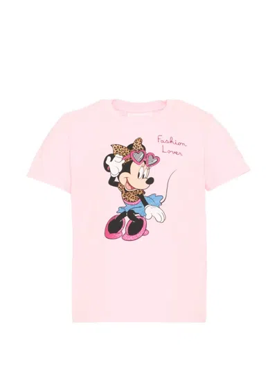 Mc2 Saint Barth Kids' Elly Disney Minnie Mouse-print T-shirt In Pink