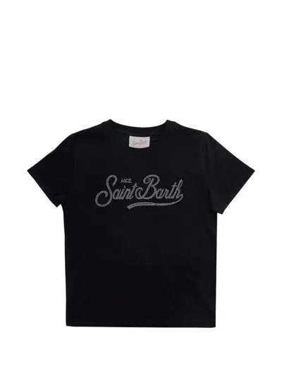 Mc2 Saint Barth Kids' Elly Logo T-shirt In Black