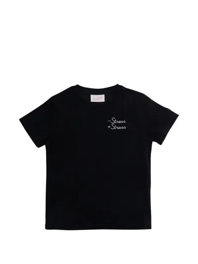 Mc2 Saint Barth Elly Rhinestone-embellished T-shirt In Black