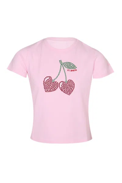 Mc2 Saint Barth Kids' Elly T-shirt Studs Cherry In Pink