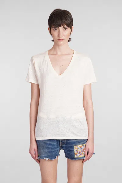 Mc2 Saint Barth Eloise Linen T-shirt In Neutrals