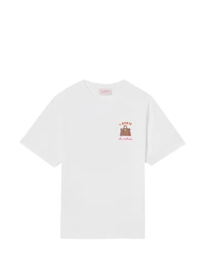 Mc2 Saint Barth Emilie Embroidered Cotton T-shirt In White