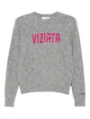 Mc2 Saint Barth Embellished Crew Neck Sweater In Gray