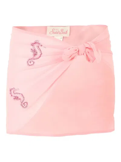 Mc2 Saint Barth Kids' Embellished Sarong In Pink