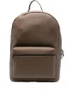 Mc2 Saint Barth Embossed Pocket Backpack In Brown