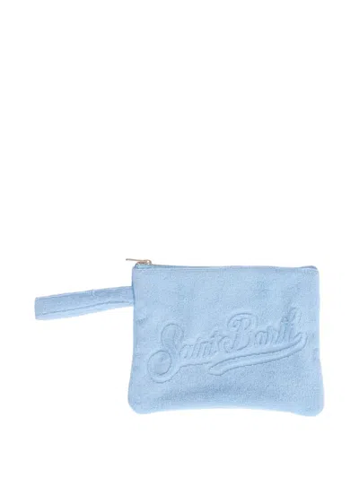Mc2 Saint Barth Embossed Terry-cloth Pochette In Blue