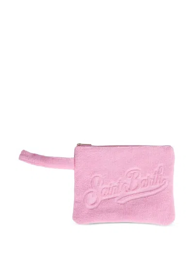 Mc2 Saint Barth Kids' Embossed Terry-cloth Pochette In Pink