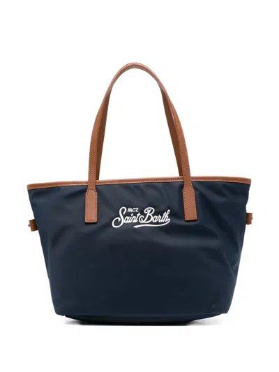 Mc2 Saint Barth Embroiderd-logo Tote Bag In Blue