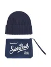 Mc2 Saint Barth Embroidered Beanie Pouch (set Of Two) In Blue