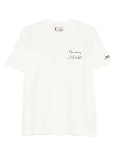 Mc2 Saint Barth Embroidered Cotton T-shirt In White