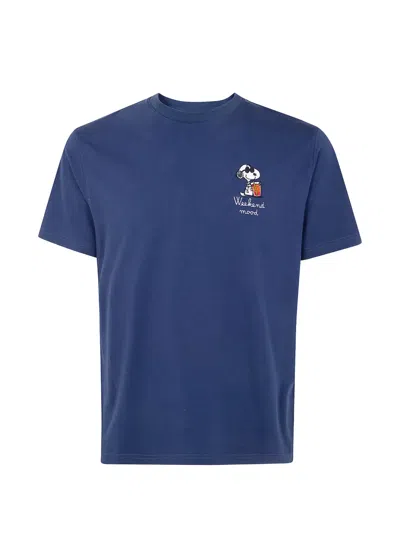 Mc2 Saint Barth Embroidered Cotton T-shirt In Blue