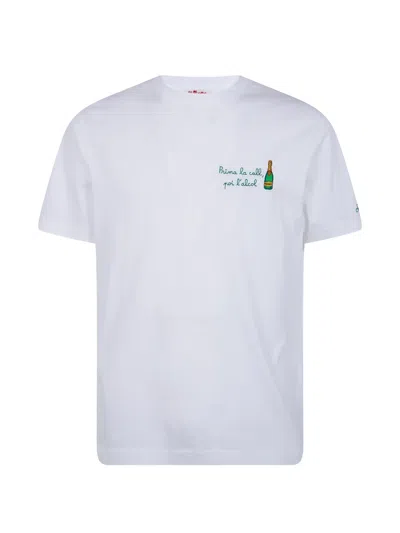 Mc2 Saint Barth Embroidered Cotton T-shirt In White